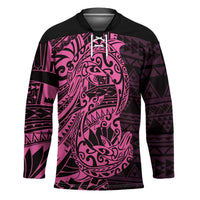 Pink Couple Dolphins Maori Polynesian Style Hockey Jersey LT9 Unisex Pink - Polynesian Pride