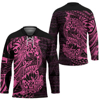 Pink Couple Dolphins Maori Polynesian Style Hockey Jersey - Polynesian Pride
