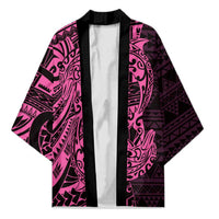Pink Couple Dolphins Maori Polynesian Style Kimono - Polynesian Pride