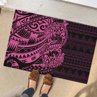 Pink Couple Dolphins Maori Polynesian Style Rubber Doormat LT9 - Polynesian Pride