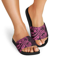 Pink Couple Dolphins Maori Polynesian Style Slide Sandals - Polynesian Pride