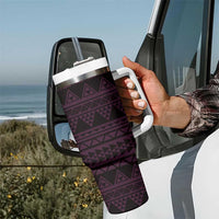 Pink Couple Dolphins Maori Polynesian Style Tumbler With Handle LT9 - Polynesian Pride