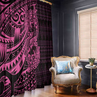 Pink Couple Dolphins Maori Polynesian Style Window Curtain LT9 - Polynesian Pride