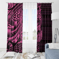 Pink Couple Dolphins Maori Polynesian Style Window Curtain LT9 - Polynesian Pride