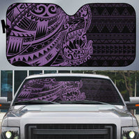 Purple Couple Dolphins Maori Polynesian Style Auto Sun Shade - Polynesian Pride