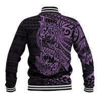 Purple Couple Dolphins Maori Polynesian Style Baseball Jacket LT9 - Polynesian Pride