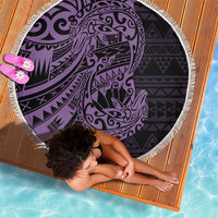 Purple Couple Dolphins Maori Polynesian Style Beach Blanket LT9 - Polynesian Pride