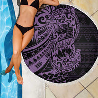 Purple Couple Dolphins Maori Polynesian Style Beach Blanket LT9 - Polynesian Pride