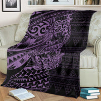 Purple Couple Dolphins Maori Polynesian Style Blanket LT9 - Polynesian Pride