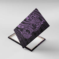 Purple Couple Dolphins Maori Polynesian Style Canvas Wall Art LT9 With Frame Purple - Polynesian Pride