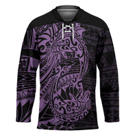 Purple Couple Dolphins Maori Polynesian Style Hockey Jersey LT9 Unisex Purple - Polynesian Pride