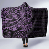 Purple Couple Dolphins Maori Polynesian Style Hooded Blanket LT9 One Size Purple - Polynesian Pride