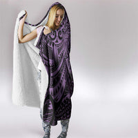 Purple Couple Dolphins Maori Polynesian Style Hooded Blanket LT9 - Polynesian Pride