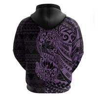 Purple Couple Dolphins Maori Polynesian Style Hoodie