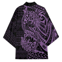 Purple Couple Dolphins Maori Polynesian Style Kimono - Polynesian Pride