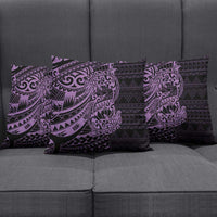 Purple Couple Dolphins Maori Polynesian Style Pillow Cover - Polynesian Pride