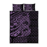 Purple Couple Dolphins Maori Polynesian Style Quilt Bed Set LT9 - Polynesian Pride