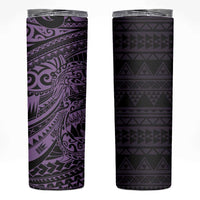 Purple Couple Dolphins Maori Polynesian Style Skinny Tumbler LT9 Purple - Polynesian Pride