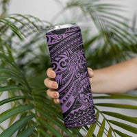 Purple Couple Dolphins Maori Polynesian Style Skinny Tumbler LT9 - Polynesian Pride