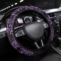 Purple Couple Dolphins Maori Polynesian Style Steering Wheel Cover LT9 Universal Fit Purple - Polynesian Pride