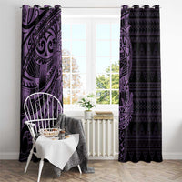 Purple Couple Dolphins Maori Polynesian Style Window Curtain LT9 - Polynesian Pride