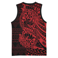 Red Couple Dolphins Maori Polynesian Style Basketball Jersey - Polynesian Pride