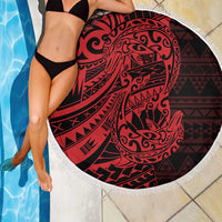 Red Couple Dolphins Maori Polynesian Style Beach Blanket LT9 - Polynesian Pride