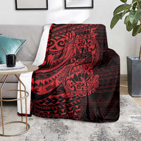 Red Couple Dolphins Maori Polynesian Style Blanket LT9 - Polynesian Pride