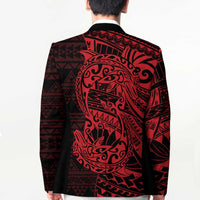 Red Couple Dolphins Maori Polynesian Style Blazer - Polynesian Pride