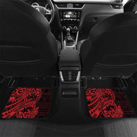 Red Couple Dolphins Maori Polynesian Style Car Mats LT9 Set 2pcs - Back Red - Polynesian Pride