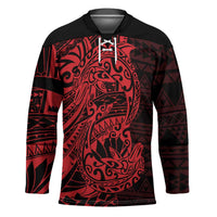 Red Couple Dolphins Maori Polynesian Style Hockey Jersey LT9 Unisex Red - Polynesian Pride