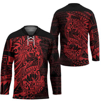 Red Couple Dolphins Maori Polynesian Style Hockey Jersey LT9 - Polynesian Pride