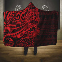 Red Couple Dolphins Maori Polynesian Style Hooded Blanket LT9 - Polynesian Pride