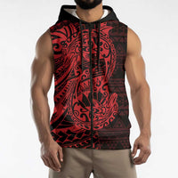 Red Couple Dolphins Maori Polynesian Style Sleeveless Zip Hoodie LT9 - Polynesian Pride
