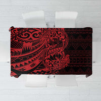 Red Couple Dolphins Maori Polynesian Style Tablecloth LT9 Red - Polynesian Pride