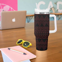 Red Couple Dolphins Maori Polynesian Style Tumbler With Handle LT9 - Polynesian Pride