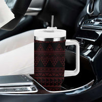 Red Couple Dolphins Maori Polynesian Style Tumbler With Handle LT9 - Polynesian Pride