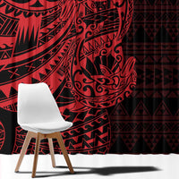 Red Couple Dolphins Maori Polynesian Style Window Curtain LT9 - Polynesian Pride