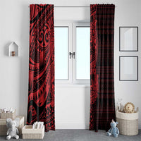 Red Couple Dolphins Maori Polynesian Style Window Curtain LT9 - Polynesian Pride