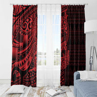 Red Couple Dolphins Maori Polynesian Style Window Curtain LT9 - Polynesian Pride