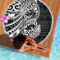 White Couple Dolphins Maori Polynesian Style Beach Blanket LT9 - Polynesian Pride