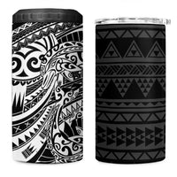White Couple Dolphins Maori Polynesian Style 4 in 1 Can Cooler Tumbler LT9 One Size: 16 oz White - Polynesian Pride