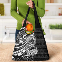 White Couple Dolphins Maori Polynesian Style Grocery Bag LT9 - Polynesian Pride
