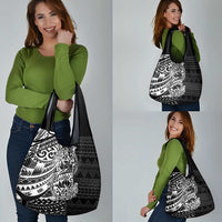 White Couple Dolphins Maori Polynesian Style Grocery Bag LT9 - Polynesian Pride