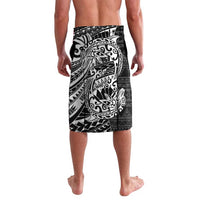 White Couple Dolphins Maori Polynesian Style Lavalava LT9 - Polynesian Pride