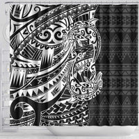 White Couple Dolphins Maori Polynesian Style Shower Curtain