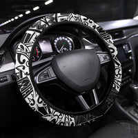 White Couple Dolphins Maori Polynesian Style Steering Wheel Cover LT9 Universal Fit White - Polynesian Pride