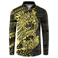 Yellow Couple Dolphins Maori Polynesian Style Button Sweatshirt LT9 Yellow - Polynesian Pride