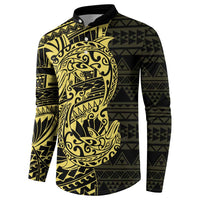 Yellow Couple Dolphins Maori Polynesian Style Button Sweatshirt LT9 - Polynesian Pride