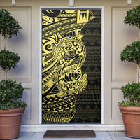 Yellow Couple Dolphins Maori Polynesian Style Door Cover - Polynesian Pride